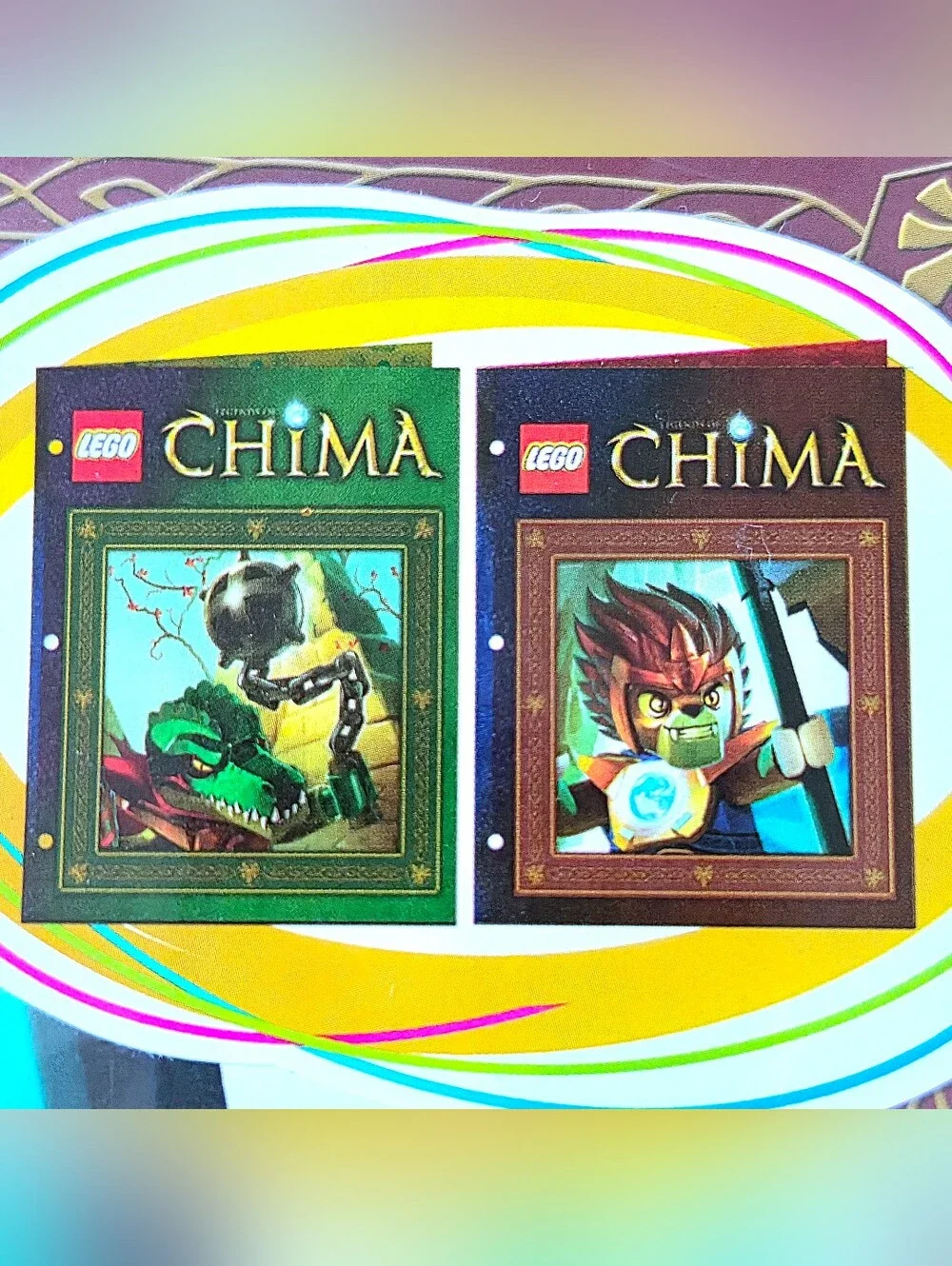 NWT 2 Lego Chima Character Pocket Folders - 1 Green & 1 Brown